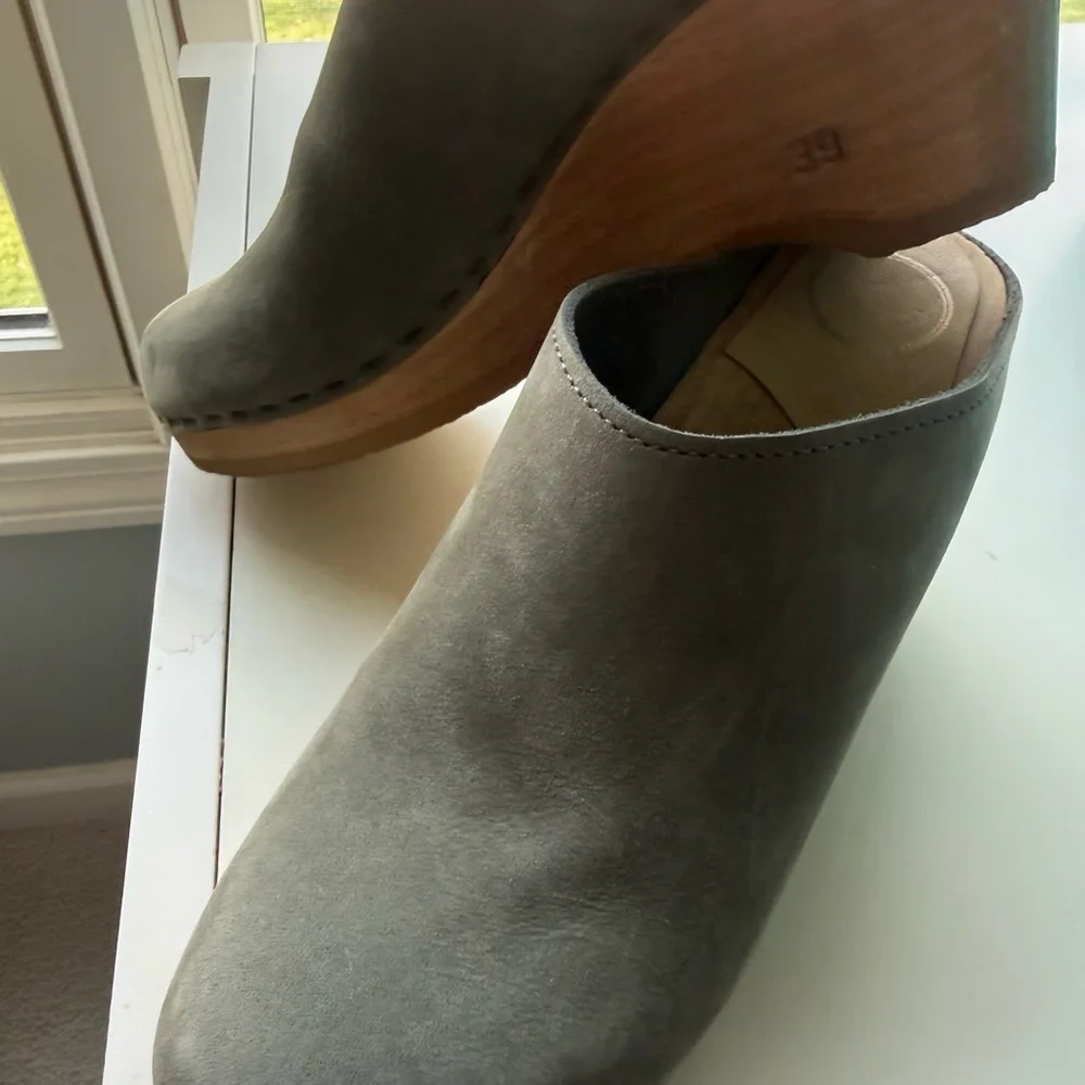 No. 6 Gray Suede Mules - Picture 2 of 5